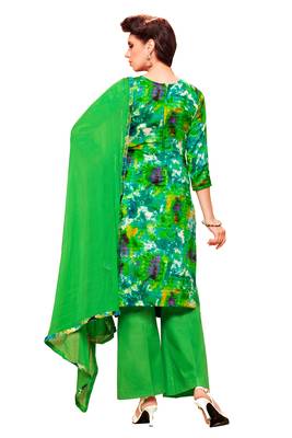 Green embroidered faux cotton salwar 3