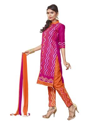 Pink embroidered faux cotton salwar 4