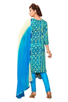 Sky blue embroidered faux cotton salwar 3