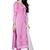 Pink embroidered cotton poly unstitched salwar with dupatta
