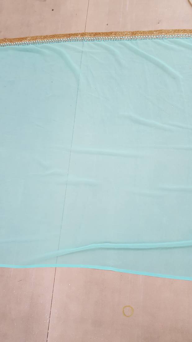 Aqua Blue Georgette Saree Blouse