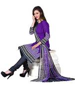 Multicolor embroidered cotton poly unstitched salwar with dupatta