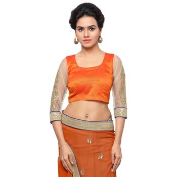 Grey embroidered georgette saree with blouse 4