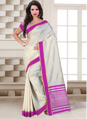 pink printed tussar_silk saree With Blouse 1