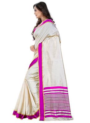pink printed tussar_silk saree With Blouse 5