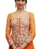 Deepika Padukone Orange Anarkali Suit At Promotes Ramleela