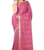 Sudarshan silks 100% Pure Mysore Traditional Silk-Pink-Crepe-SSSB21