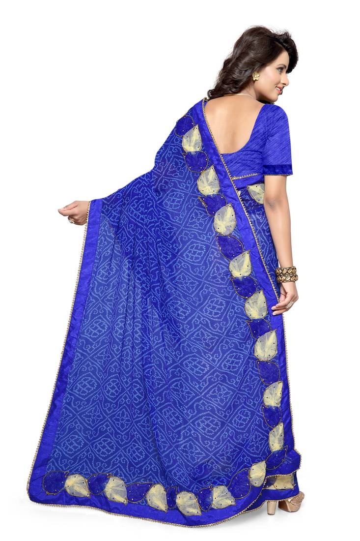 dark blue plain saree