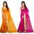 Multicolor plain cotton silk saree with blouse