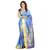 Blue printed kanchipuram silk saree with blouse