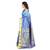 Blue printed kanchipuram silk saree with blouse