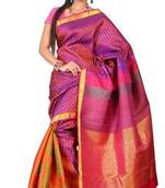 Sudarshan silks Pure Silk  Kanjeevaram Hand woven Saree-Maroon-Silk-JG24