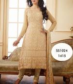 Designer anarkali salwar kameez - beige suit