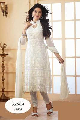 White Designer Anarkali  Suits / salwar kameez 1