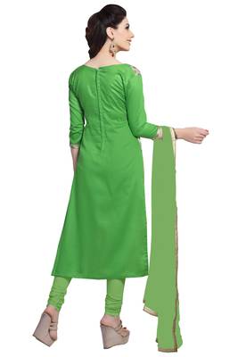 Grey embroidered cotton poly unstitched salwar with dupatta 2