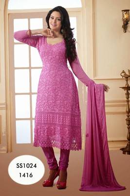 Light pink designer anarkali suit 1