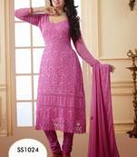 Light pink designer anarkali suit