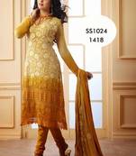 Latest Cream & Brown Karachi Work Dress Material