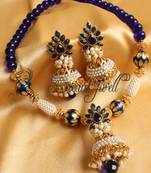 Beautiful Handmade Blue Aashiqui Necklace Set  Dj10590
