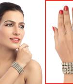 4 Line Floral Design Austrian Stone Bracelet