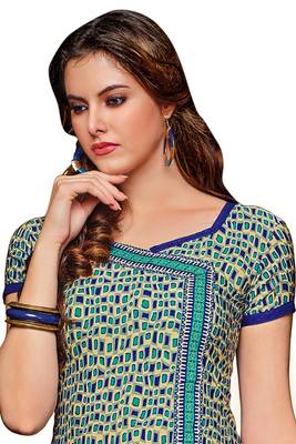 Multicolor embroidered faux crepe unstitched salwar with dupatta 2