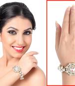 Traditional Design Austrian Stone Work Gold Finishing Bracelet