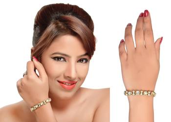 Fancy Kundan Austrian Stone Designer Gold Finishing Bracelet 1