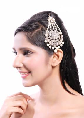 Beautiful Handmade Designer Pasa With Pearl Drop Floral Design In Gold Finishing 1