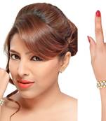 Classic Look For Traditional Party Wear Gold Finishing Pearl Bracelet