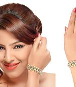 Occasional Wear Design White Stone And Pearl Bracelet