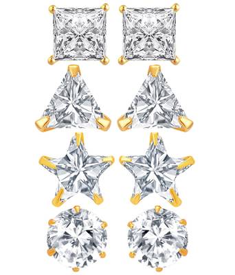 White cubic zirconia earrings 1