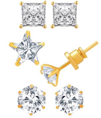 White cubic zirconia earrings 1