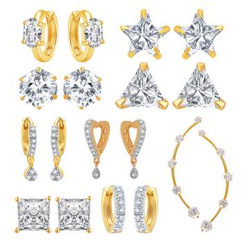 White cubic zirconia earrings 1