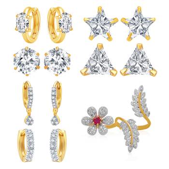 White cubic zirconia earrings 1