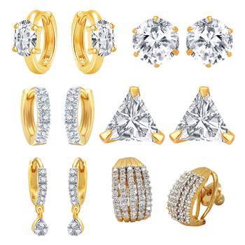 White cubic zirconia earrings 1