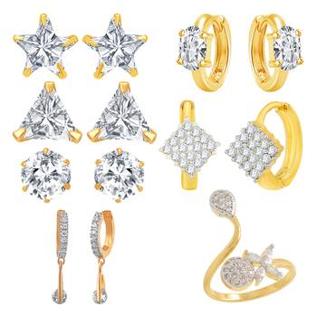 White cubic zirconia earrings 1