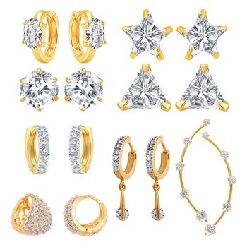 White cubic zirconia earrings 1