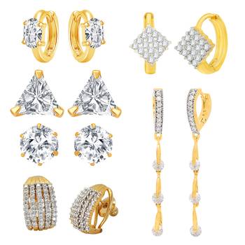 White cubic zirconia earrings 1