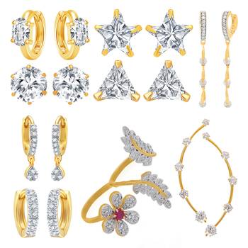 White cubic zirconia earrings 1