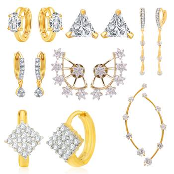 White cubic zirconia earrings 1