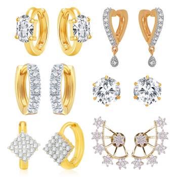 White cubic zirconia earrings 1