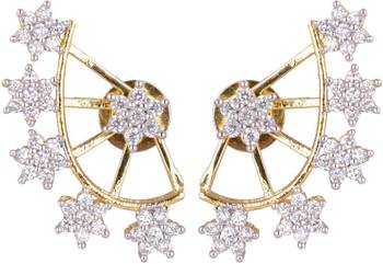 White cubic zirconia earrings 2