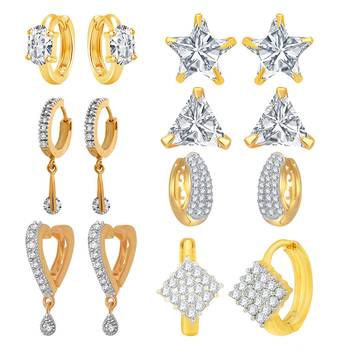 White cubic zirconia earrings 1