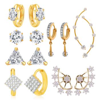White cubic zirconia earrings 1