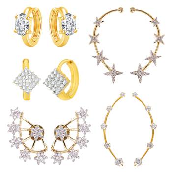 White cubic zirconia earrings 1