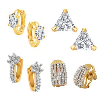 White cubic zirconia earrings 1