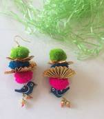 Birdie Gota Pom Pom Earrings