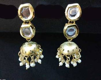 Kundan Small Jhumka Earrings 1