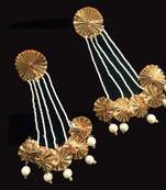 Pearl And Gota Long Chandbaali Earrings