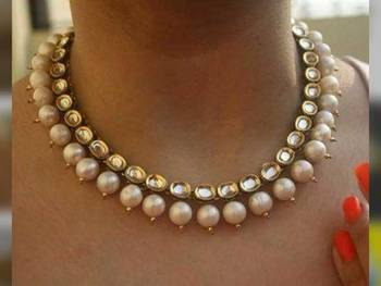 Kundan And Pearl Gold Plated Necklace 1